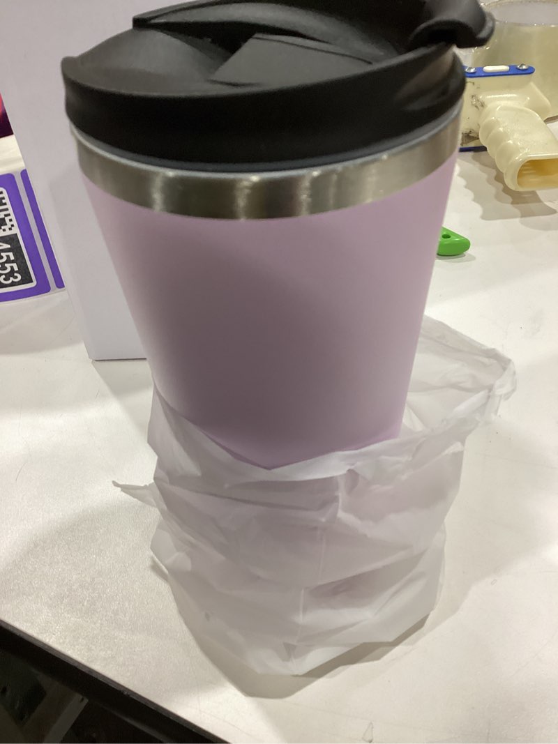 Condition photo showing As Is for Insulated Coffee Mug with Ceramic Coating, 18oz Travel Mug with Leak-proof Lid, Vacuum Double-wall Tumbler, Stainless Steel Thermal Cup for Tea, Hot Cocoa, Cold Beverage, Ice Drinks pink.1