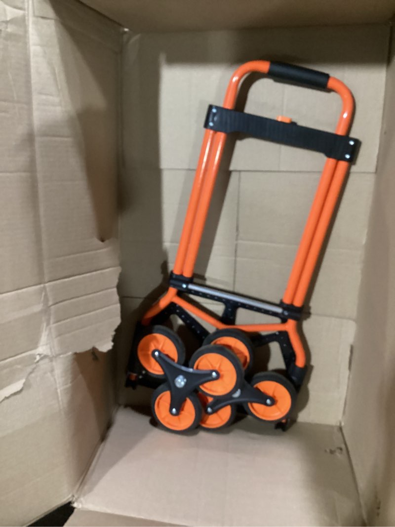 Condition photo showing Good Condition for **similar to**smarketbuy stair climbing dolly, upgraded heavy-duty stair climber hand truck 770 lbs capacity, foldable cart for stairs with 13.8\" x 11.6\" nose plate, 6 wheels and 2 ropes for home,office or shopping