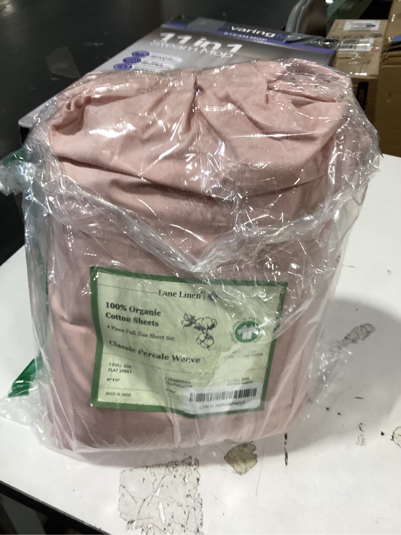 Condition photo showing Good Condition for california design den full bed sheets set - soft 100% organic bed sheets with deep pockets, crisp percale, breathable and durable bedding set (pink - chalky tone) full 12 - pink - chalky tone