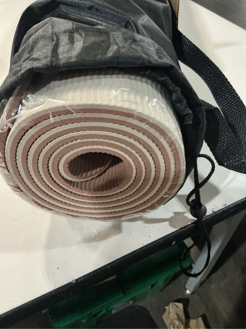 Condition photo showing New/Like New for keep yoga mat 7mm thick non slip - extra cushion tpe exercise mat for home workout & pilates, eco friendly knee protection, 72"x24" large fitness mat with carrying strap white