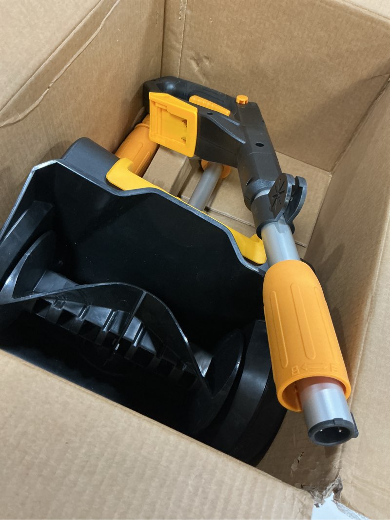 Condition photo showing As Is for Cordless Snow Shovel Compatible with DeWalt 20V MAX Battery (Tool Only), 11" Lightweight Electric Snow Blower with 20FT Max Throw & Adjustable Handle, Snow Thrower for Driveway, Deck, Patio & Steps Black+Yellow