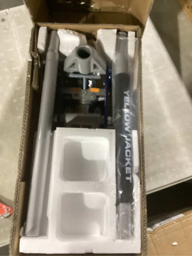Condition photo showing New/Like New for yellow jacket floor jack 1.5 ton hydraulic low profile aluminum and steel car jack lightweight service jack with quick lift dual pump, 3300 lbs capacity aluminum & steel 1.5t low profile dual pump