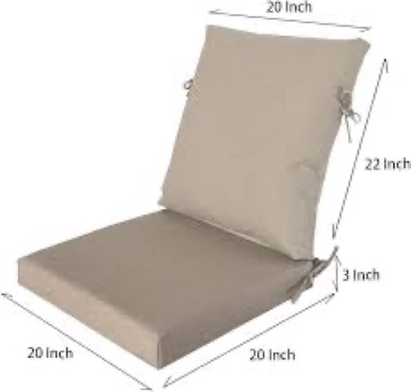 Garden lucky 20"x42" Outdoor Dining Cushion Set of 1 Resilient Foam Filling Water-Proof Stain-Resist