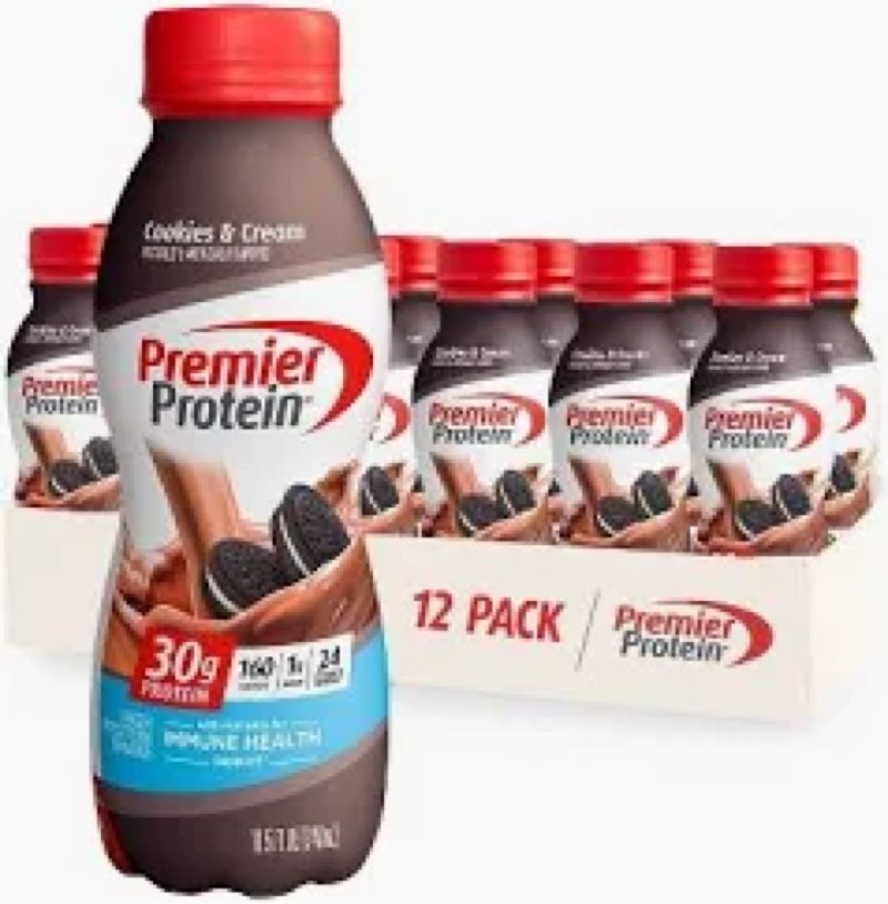 (BEST BY 27 JUL 2025)Premier Protein Shake, Cookies & Cream, 30g Protein, No Added Sugar, 24 Vitamins & Minerals to Support Immune Health, 11.5 fl oz, 12 Pack (Packaging May Vary)