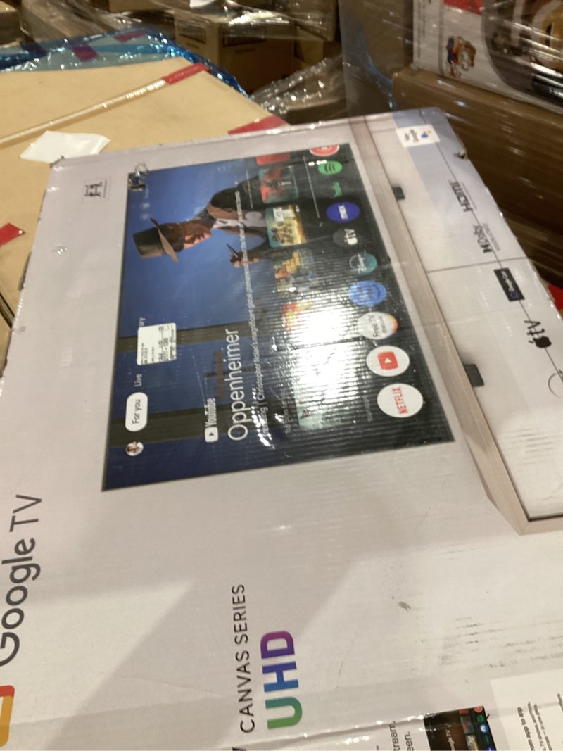 Condition photo showing New/Like New for FPD 43 Inch Smart TV, 4K UHD LED Flat Screen Google TV with Google Cast, Bluetooth, HDMI, Streaming Live, HDR 10, Dolby Vision, Ultra Slim Television(Canvas-Series, CG43-C3, 2025) Google TV 4K