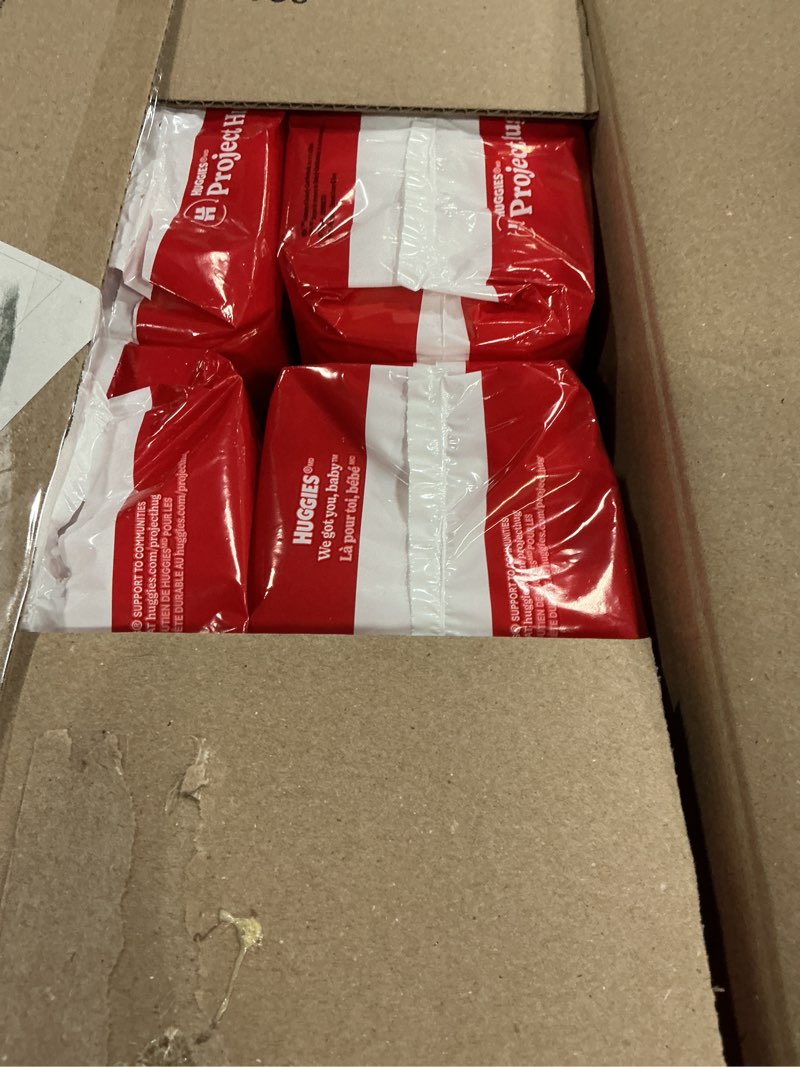 Condition photo showing New/Like New for Huggies Size 4 Diapers, Little Movers Baby Diapers, Size 4 (22-37 lbs), 150 Count (6 Packs of 25), Packaging May Vary Size 4 150