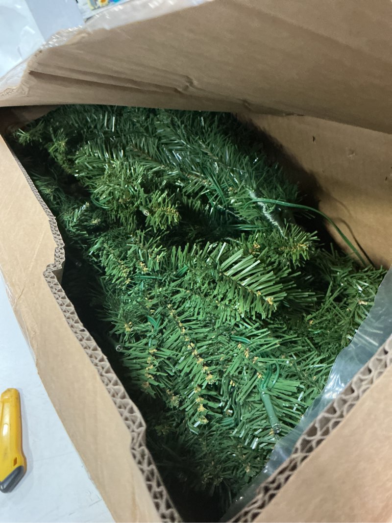 Condition photo showing Good Condition for Nearly Natural 6.5ft. Slim Green Mountain Pine Artificial Christmas Tree with 300 Clear LED Lights