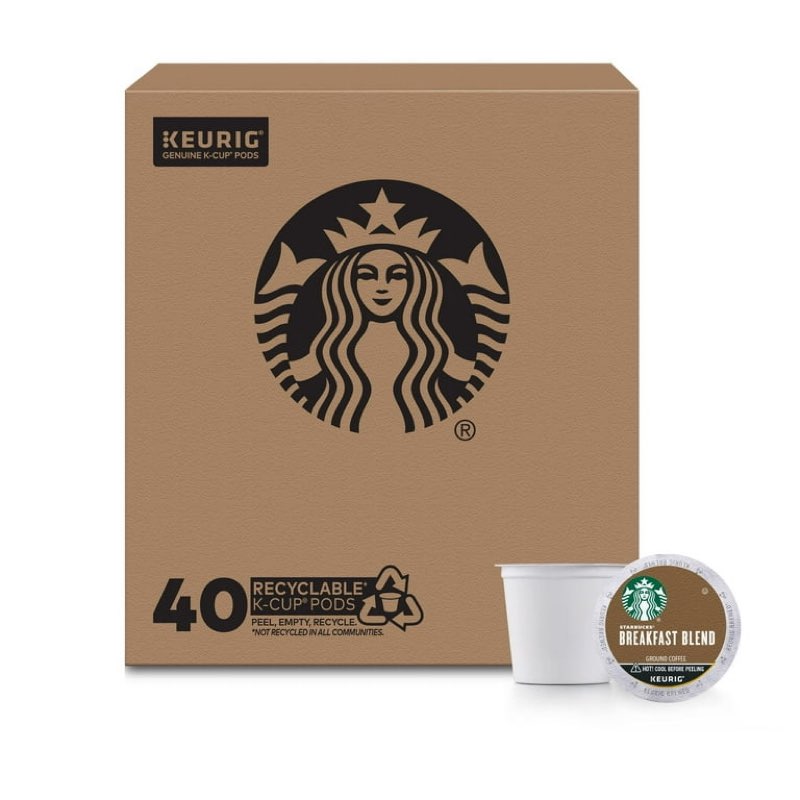best by 04/14/26 starbucks breakfast blend k-cups pods-40ct