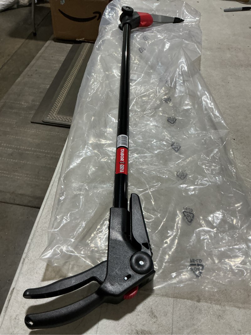 Condition photo showing Good Condition for tabor tools gs01a long handle grass shears with wheeled support, 180° blade swivel, sk5 heat-treated steel blades, chrome plated, 38" grass clippers for easy upright trimming, and durable steel handle