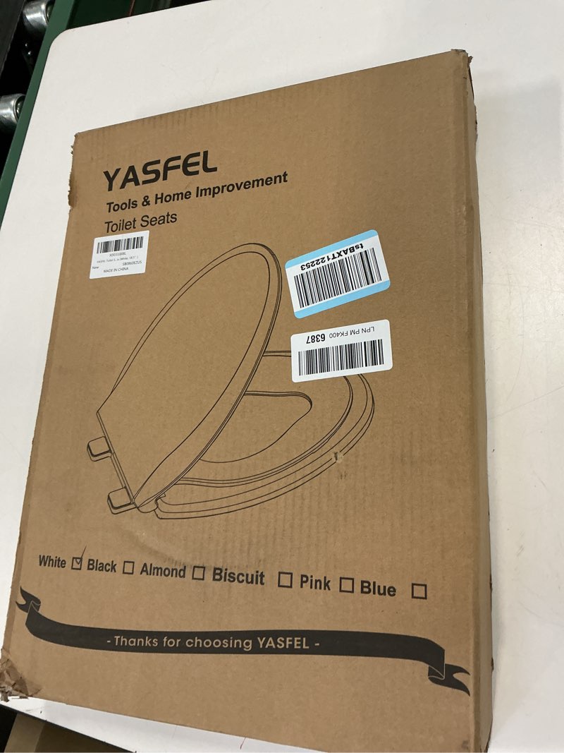 Condition photo showing New/Like New for YASFEL Toilet Seat with Toddler Toilet Seat Built in, Plastic, Elongated Slow Close with Magnets For Potty Training For Kids & Adults (White, 18.5”) 18.5" Elongated White