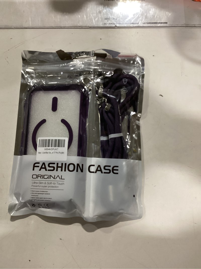 Condition photo showing Good Condition for unnfiko for iphone 17 pro case purple, compatible with magsafe, crossbody phone case with shoulder strap, shockproof drop protection, magnetic phone case for iphone 17 pro (purple) purple iphone 17 pro