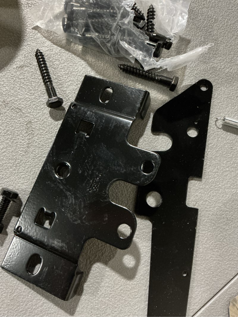Condition photo showing As Is for national hardware black steel gate hardware kit 1 pk