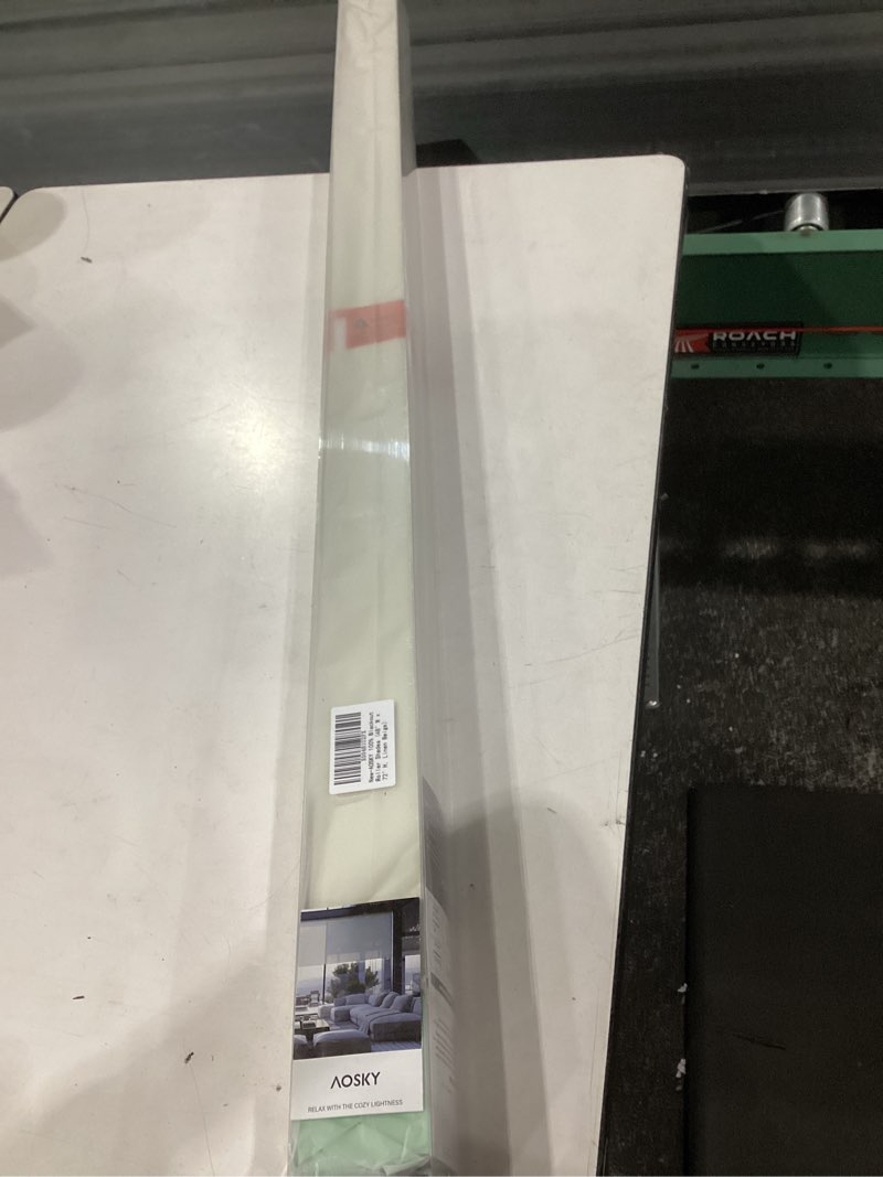 Condition photo showing New/Like New for aosky blackout roller shades cordless blinds for windows, free-stop shades with valance, thermal insulated fabric, uv protection, blinds for home and office (48" w x 72" h, linen beige linen beige 48"w x 72"h