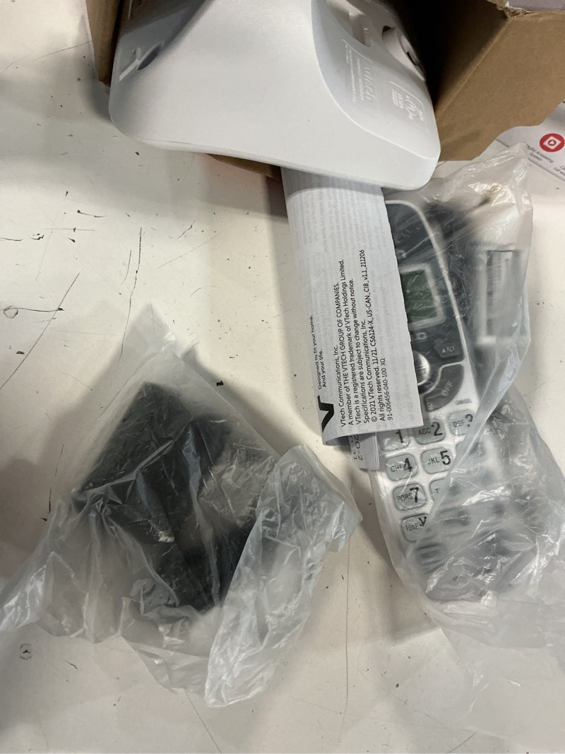 Condition photo showing As Is for vtech cs6124 dect 6.0 cordless phone with answering system and caller id/call waiting, white