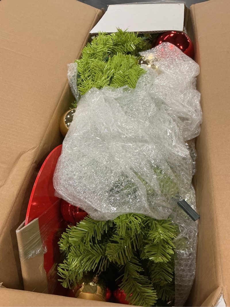 Condition photo showing As Is for Grinch 72-in Freestanding Christmas tree Yard decoration with Multicolor LED Lights