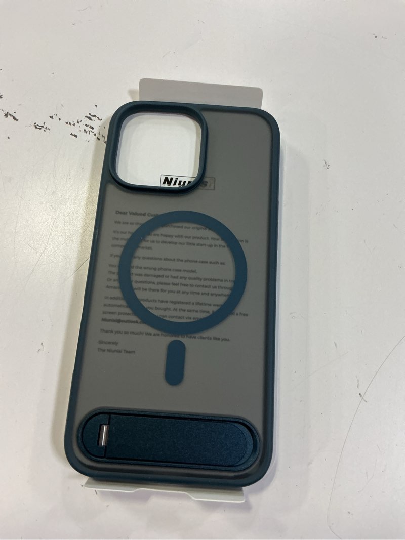 Condition photo showing New/Like New for for iphone 16 pro 6.3-inch with magnetic rotable slim kickstand compatible with magsafe frosted matte shockproof protective phone cover 6.3\\\" 2024, blue iphone 16 pro 6.3\\\" blue