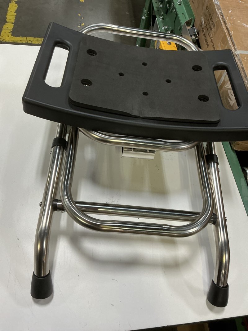 Condition photo showing Good Condition for meday folding shower seat - stainless steel shower chair for inside shower - 420lbs height adjustable foldable shower stool - portable travel collapsible bath bench for elderly 20.7" folding shower chair