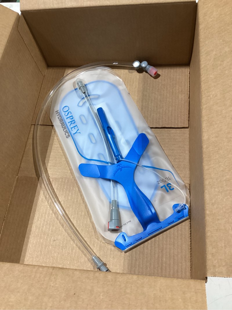 Condition photo showing Good Condition for Osprey Hydraulics Backpack Water Reservoir with Bite Valve - BPA-Free, Leakproof Hydration Bladder with QuickConnect and Slide-Seal - Compatible with Most Hiking and Biking Packs, Clear 3L