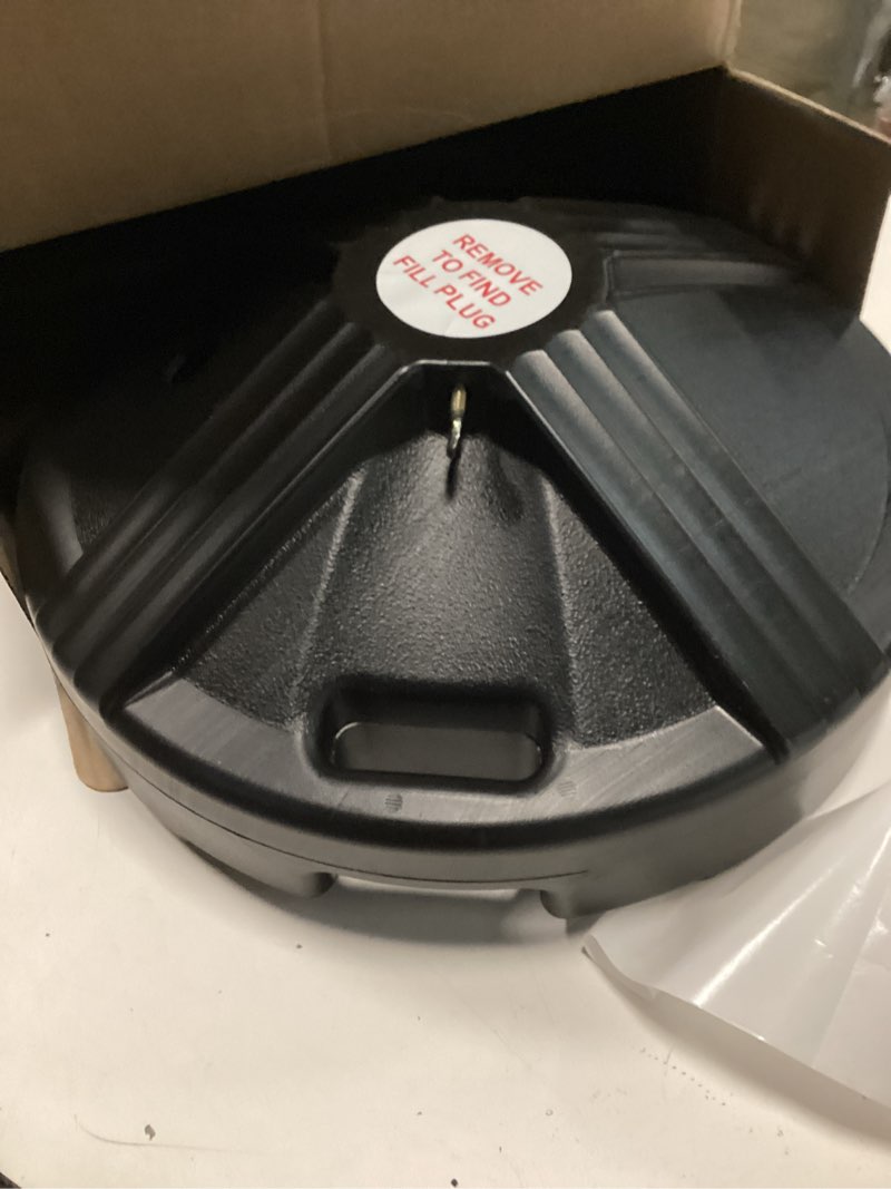 Condition photo showing Good Condition for US Weight Durable Fillable Umbrella Base for Patio Table - 50 Pound Capacity Heavy Duty Adjustable Stand for Outdoor Umbrellas - Made in The USA Black