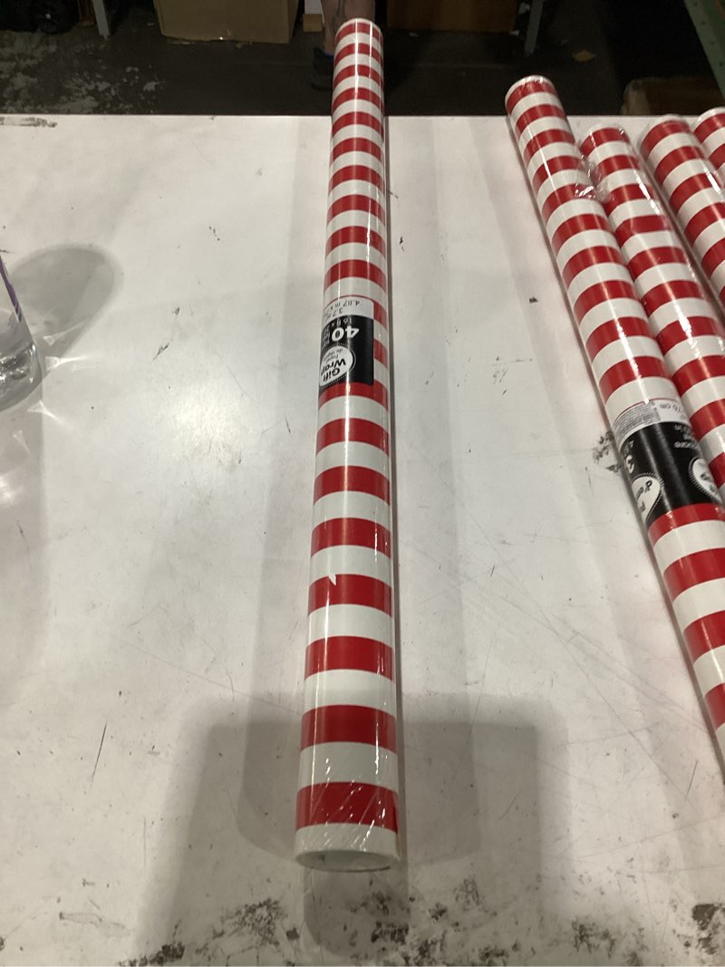 Condition photo showing Good Condition for ruspepa wrapping paper - mini roll - red and white stripe design perfect for wedding, birthday, baby shower, party - 17.5 inch x 32.8 feet stripe - red 17.5 in x 32.8 ft