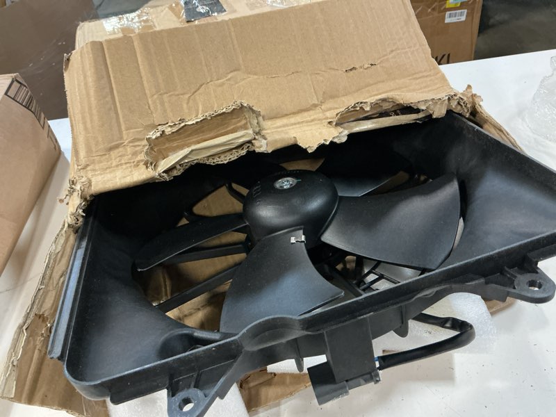 Condition photo showing As Is for kax engine radiator cooling fan, compatible with 2007-2009 cr-v, replace # 620212, 19020pna003, 19020pnlg01, 19030rzaa01, 19015rzaa01, fa70417, 6019143, 76002, 420050