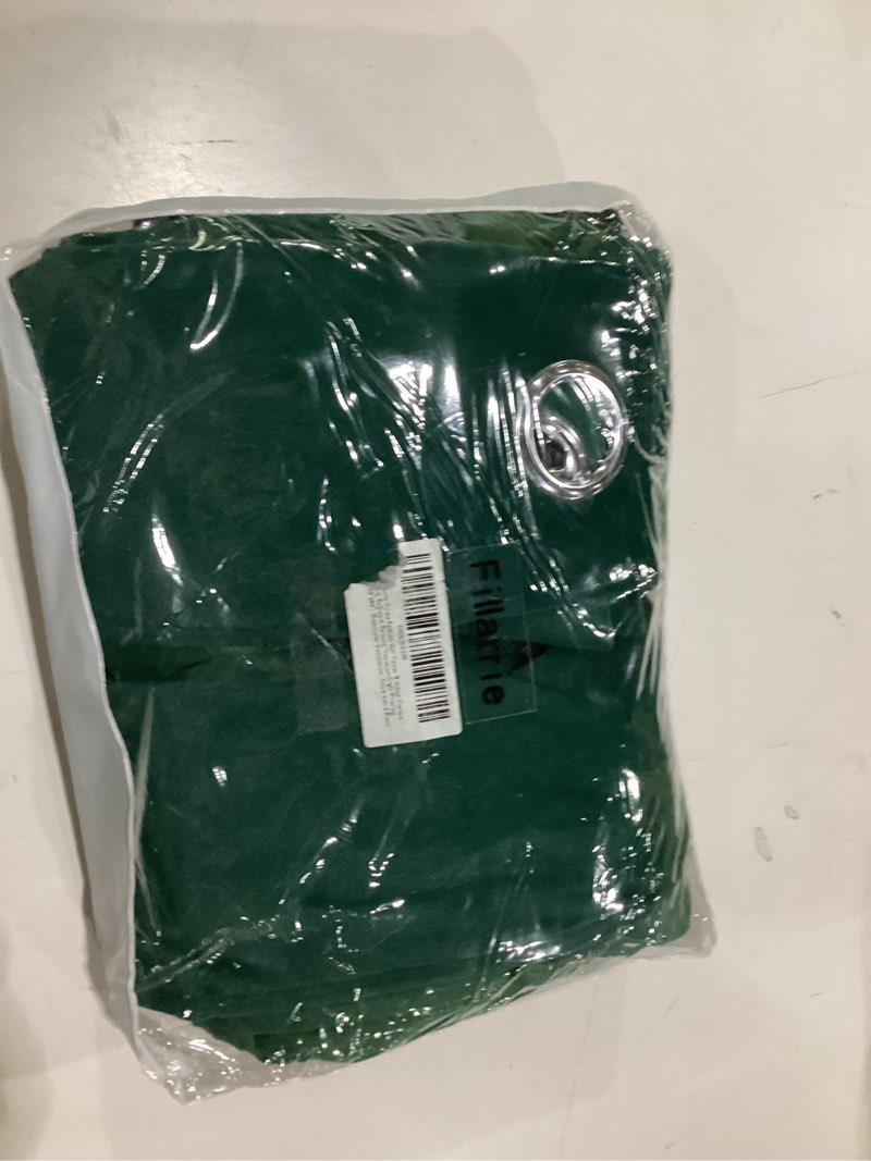 Condition photo showing New/Like New for RYB HOME Green Velvet Curtains & Drapes - Half Blackout Thermal Insulating Soft Window Curtains for Bedroom Living Room Dining Sliding Glass Door, Hunter Green 2 pcs