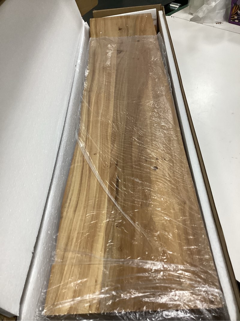 Condition photo showing Good Condition for SAUMONIERES Live Edge Floating Shelves for Bedroom Living Room Wall Mounted Storage Long Natural Elm Wood Shelf Large Heavy Duty 8 Inch Deep, 24 inch Set of 2 Walnut Floating Shelves Walnut 24 Inch-2 Shelves