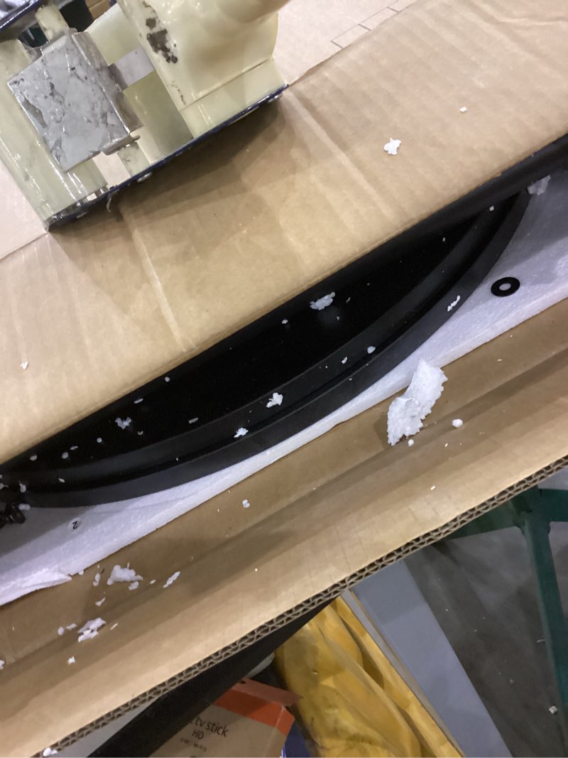 Condition photo showing As Is for Bar Table, Round Bar Table Set of 2, Counter Height Table, Pub Cocktail Table, Metal Frame, for Bistro, Dining Room, Living Room, Terrace, Black BT05L2BB 2 Black