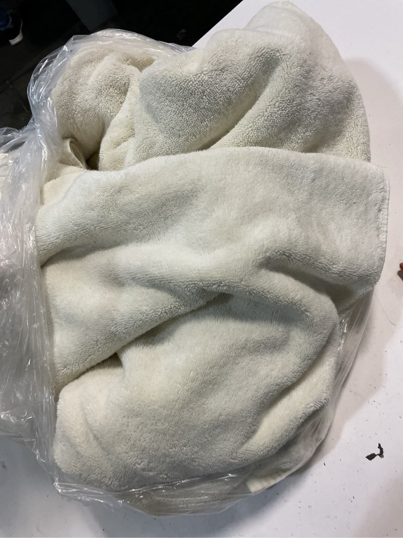 Condition photo showing As Is for quince turkish ultra plush bath sheet (set of 2), one size, ivory