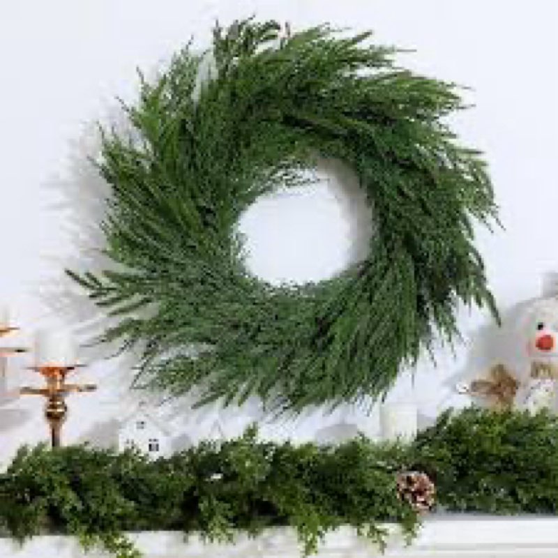 Wavwavw 36" Christmas Wreath Artificial Large Wreath Christmas Decoration for Front Door Real Touch 
