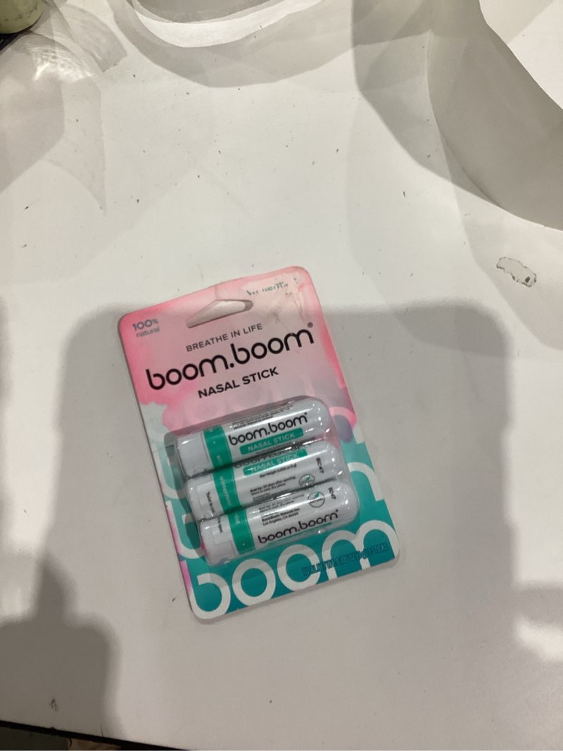 Condition photo showing New/Like New for BoomBoom Nasal Stick (3 Pack) | Vapor Flow Technology | Better Breathing + Natural Focus | Cool Refreshing Sensation | Premium Essential Oils + Menthol Inhaler (Wintermint)