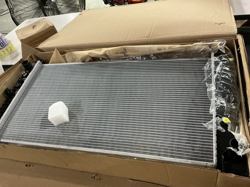Condition photo showing As Is for a-premium engine coolant radiator compatible with dodge charger 2011-2021, challenger 2009-2021 & chrysler 300 2009-2021, 2.7l 3.5l 3.6l 5.7l 6.1l 6.2l 6.4l, replace# 68050126aa