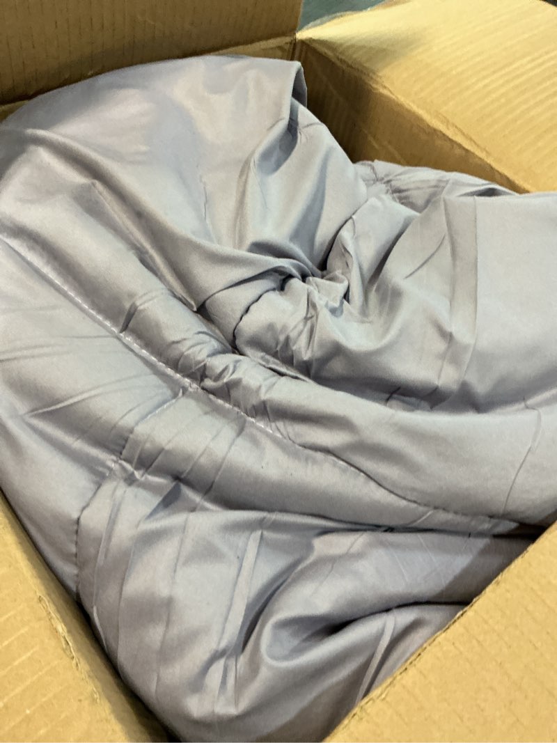 Condition photo showing As Is for Modern Threads Down Alternative Reversible Comforter Purple/Silver Queen Queen 09 Purple/Silver