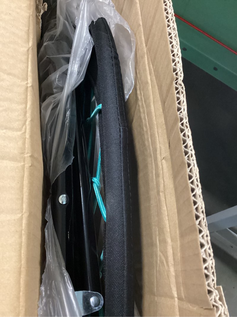 Condition photo showing Good Condition for Camping and Room Bungee Folding Dish Chair -Versatile Bunjo Chairs with Fun Bouncy Design - Circle Web Chair for Relaxation and Fun for Room Garden and Outdoor (Black)