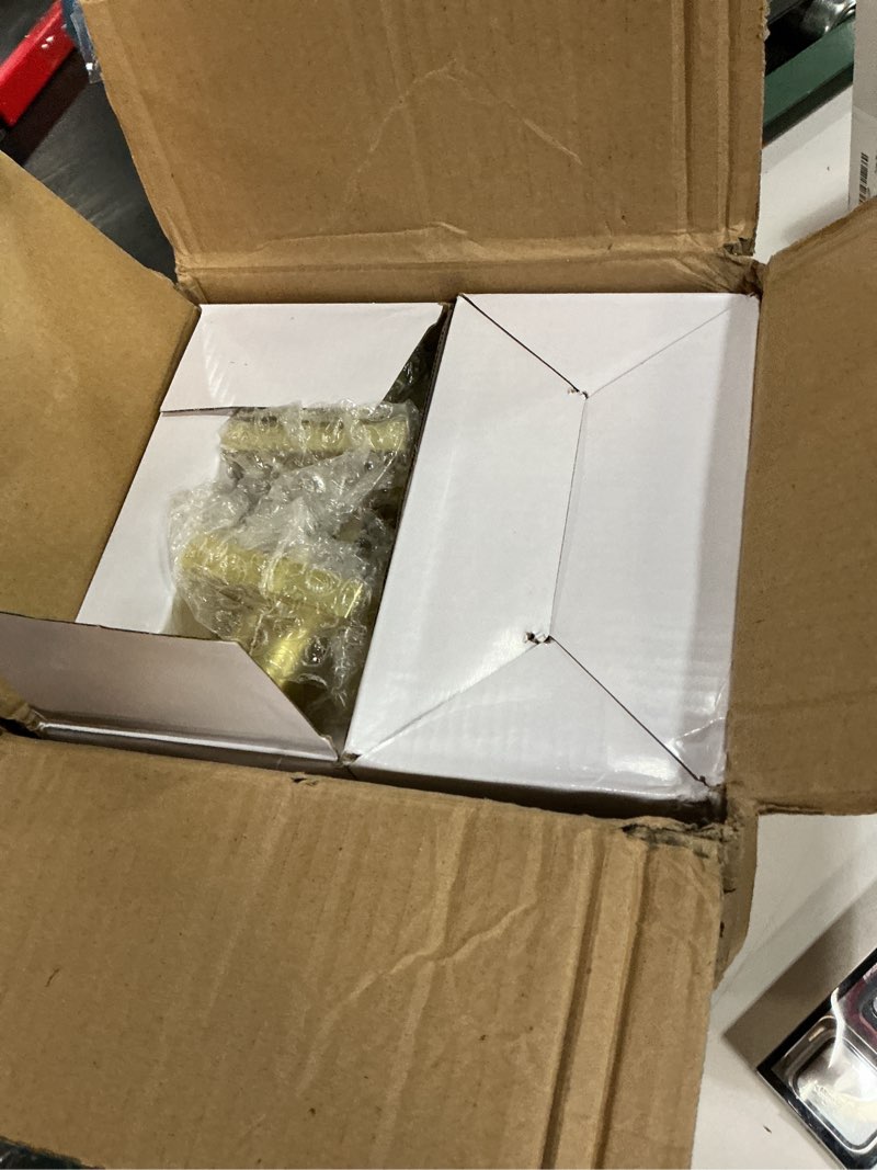 Condition photo showing New/Like New for Haidms 6 Pack Gold Door Knobs Interior Privacy, Zinc Alloy Square Brushed Gold Interior Door Knobs for Bedroom Bathroom, Heavy Duty Brushed Brass Door Knob 6 Pack Privacy Brushed Gold