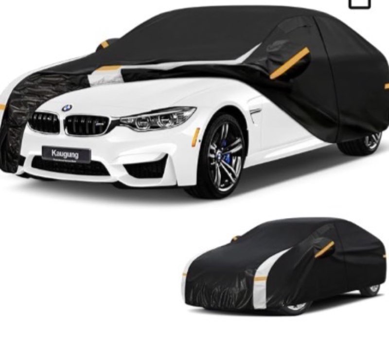 kaugung 10 layers car cover custom fit for bmw 3 series 320i 325i 328i 330i 335i (2013-2026), 100% waterproof full exterior cover with vents, towel & repair patches, rain snow sun uv protection.