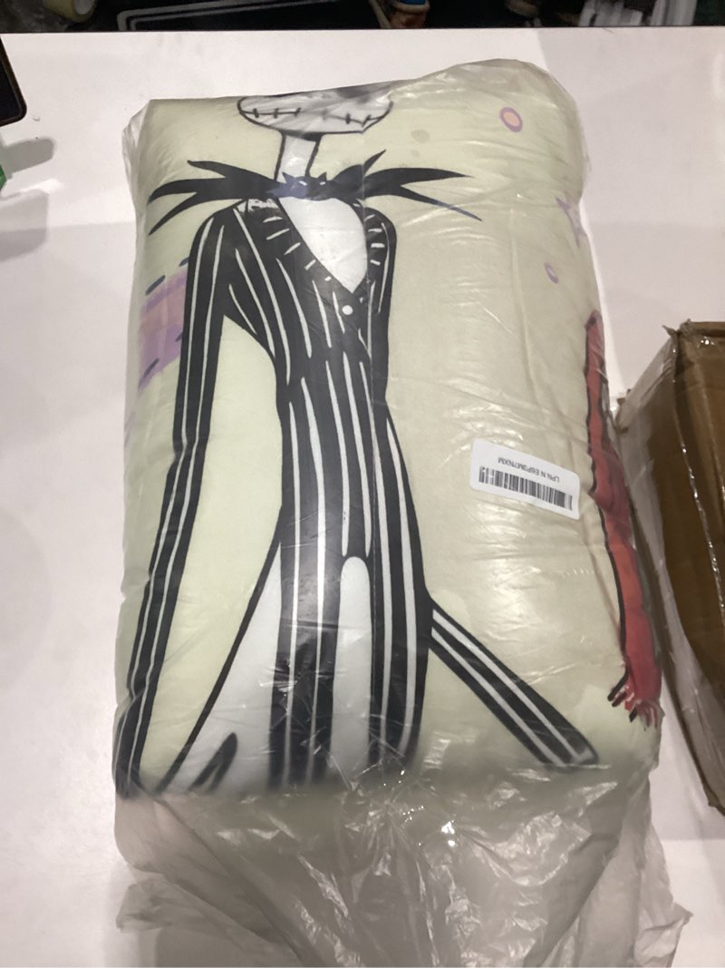 Condition photo showing New/Like New for disney nightmare before christmas full size comforter set - 7 piece jack and sally bedding includes sheet set & pillow covers - super soft ombre bedding full multi - nightmare before christmas