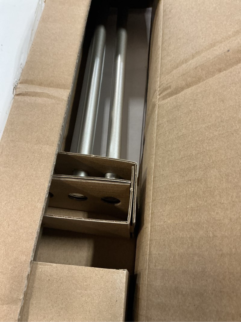 Condition photo showing As Is for Amazon Basics Room Darkening Blackout Curtain Rod - 88" to 120", Nickel