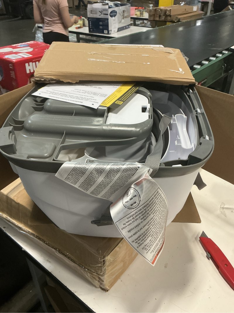 Condition photo showing New/Like New for ingenuity baby base 2-in-1 booster feeding and floor seat with self-storing tray - slate