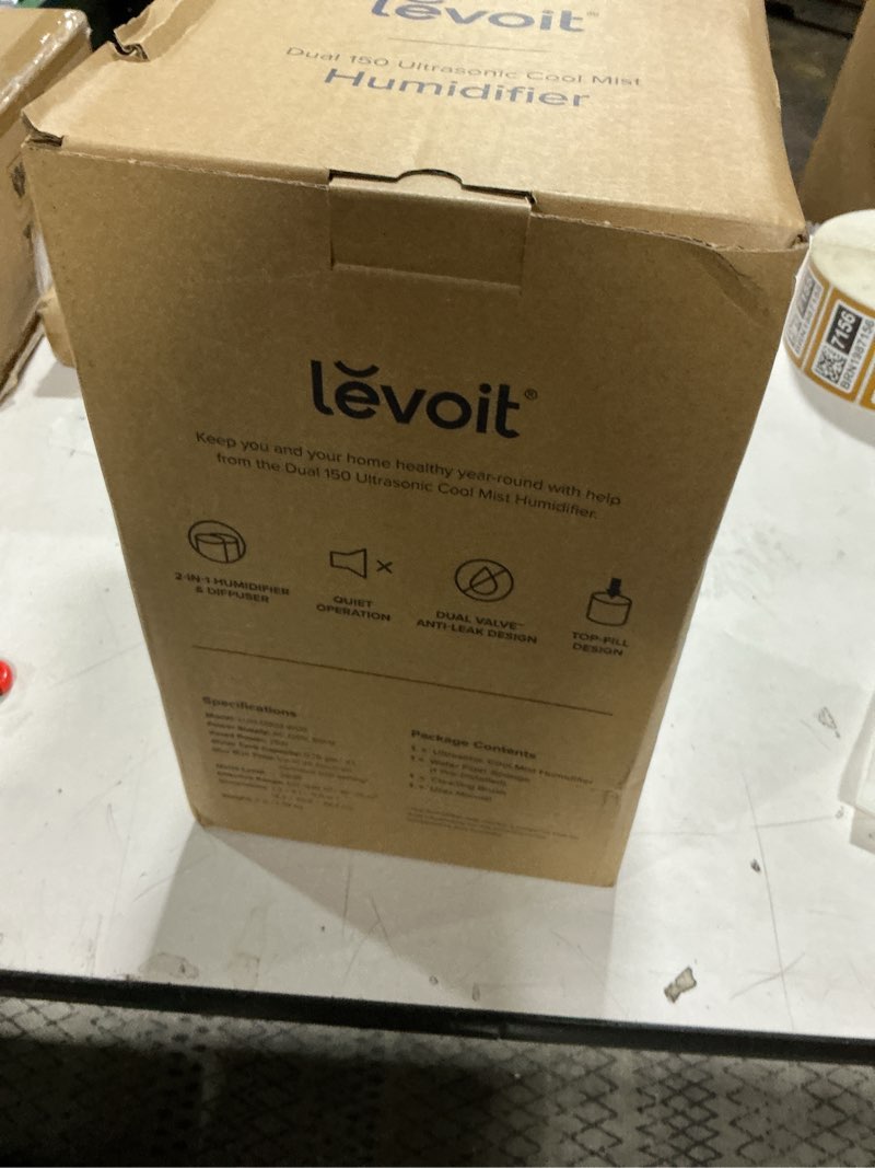 Condition photo showing Good Condition for LEVOIT - Humidifiers for Bedroom - Quiet (3L Water Tank) - Cool Mist/Top Fill/Essential Oil Diffuser/25Watt - Home/Large Room - 360° Nozzle - Rapid Ultrasonic Humidification for Baby Nursery/Plant