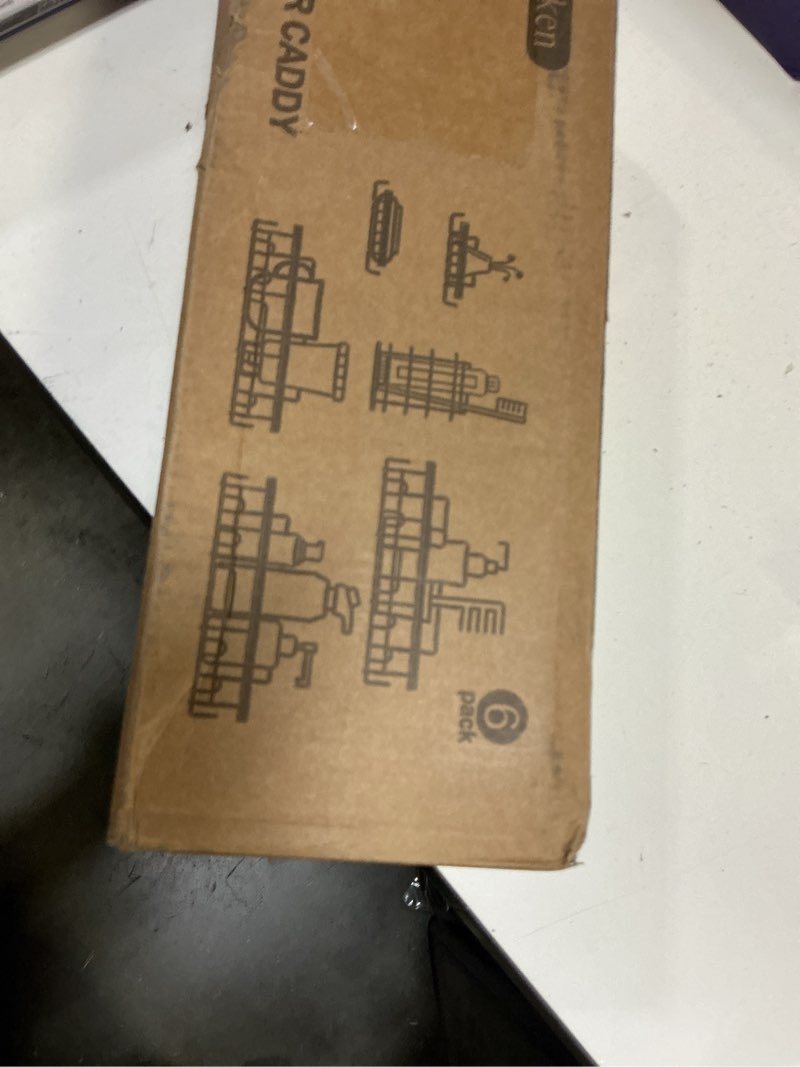 Condition photo showing New/Like New for veken adhesive shower caddy 6-pack,gifts for women mom,heavy weight bearing,large wall mounted bathroom shelves rack,organizer storage accessories with soap dish&toothbrush holder,bright gold f. bright gold 6-piece set for master bathroom (rustproof upgrade)