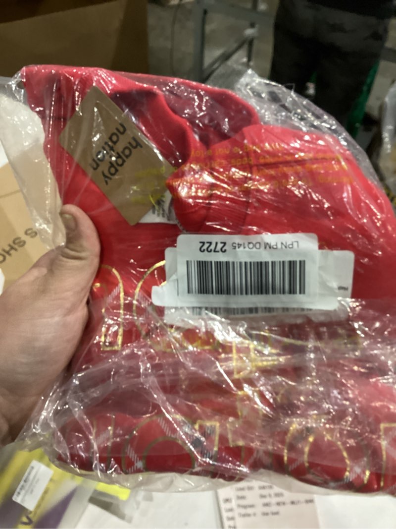 Condition photo showing New/Like New for Happy Nation Girls Relaxed Fleece Crewneck Sweatshirt X-Large Red Lolli