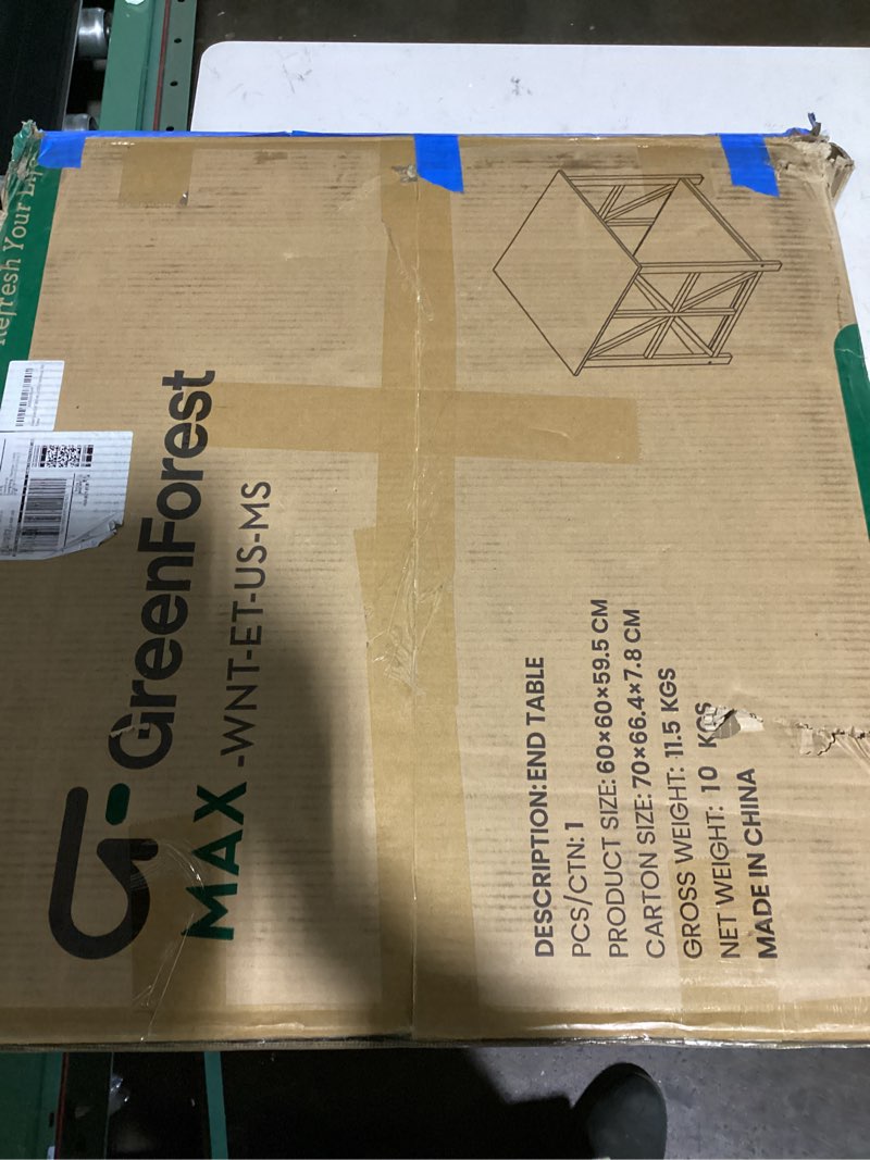 Condition photo showing Good Condition for greenforest end table with 2-tier storage shelf, 24 inch large side table for living room, modern nightstand for bedroom bedside office farmhouse, walnut walnut 24inch