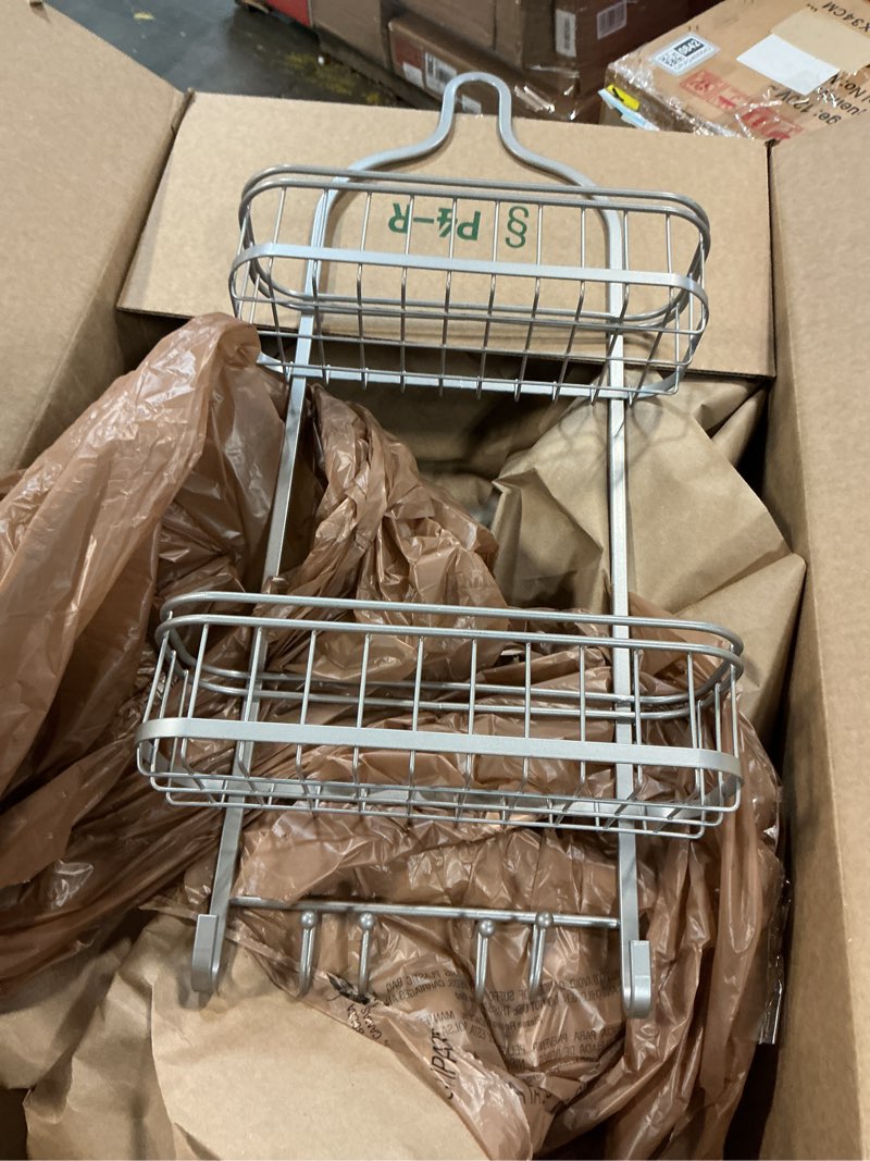 Condition photo showing Good Condition for Zenna Home Shower Caddy Hanging Bathroom Organizer, Steel Shower Rack with 2 Shelves, Rust-Resistant Over Shower Head Caddy Storage System, Satin Nickel Satin Nickel Regular