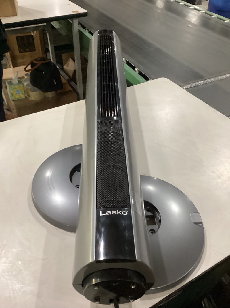Condition photo showing Good Condition for Lasko Oscillating All Season Tower Fan and Space Heater in One for Home with Adjustable Thermostat, Overheat Protection, 4 Fan Speeds, 3 Heat Settings and Remote, 42 Inches, 1500W, Gray, FH515
