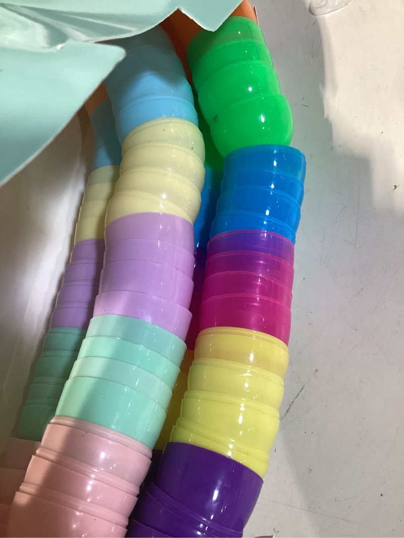 Condition photo showing Good Condition for 50pcs empty plastic easter eggs - party decorations, printed shells, fillable basket fillers stuffers, classroom prize egg supplies toy for kids 50eggs