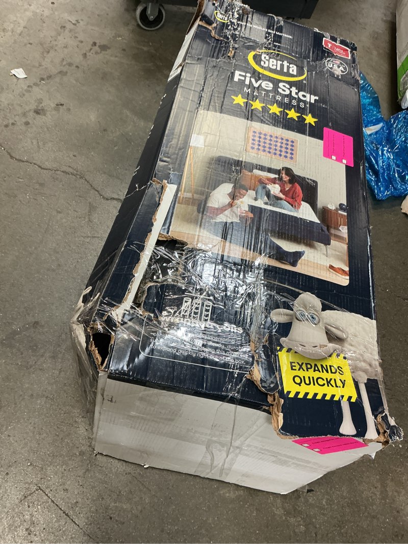 Condition photo showing New/Like New for Serta Five Star Mattress Tranquility 16-Inch Plush Pillow Top – Twin – Zoned Support, Pressure Relief, Cooling Comfort – Made in USA – Bed-in-a-Box – 100 Night Trial, 10-Year Limited Warranty Level 4 Plush 16" Twin