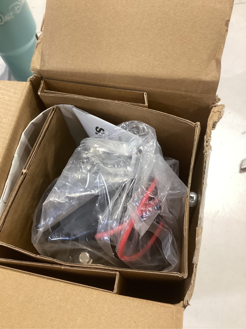 Condition photo showing As Is for 12v sprayer pump, 3.5gpm-10amp-60psi, chemical and corrosion resistant, compatible with roundup, diaphragm pump with pressure switch and self-priming for agricultural spraying, rv, boats, etc