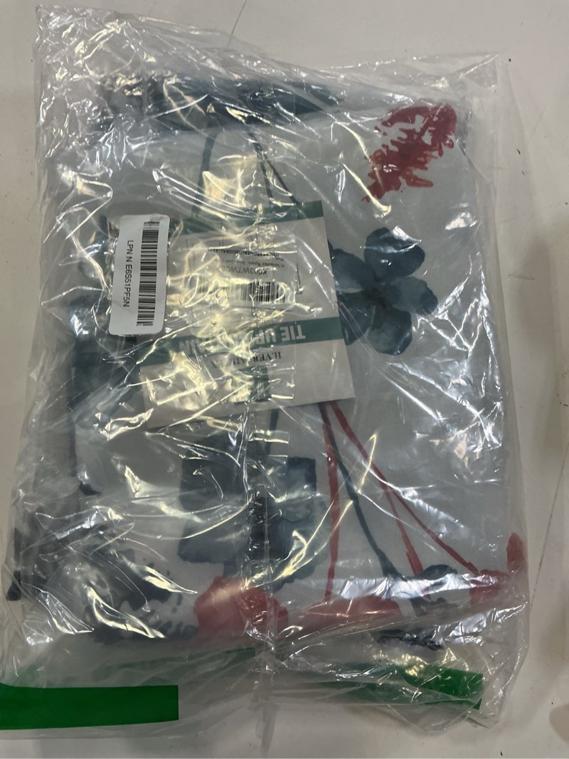 Condition photo showing Good Condition for h.versailtex reversible tie up curtains cattleya floral printed rod pocket panel for small window - reversible in blue/coral, 42" wide by 45" long 42"w x 45"l (pack of 1) reversible in blue/coral