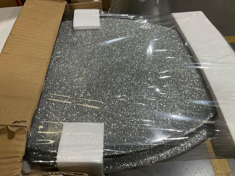 Condition photo showing Good Condition for toilet seat resin elongated silver glitter slow quiet-close heavy duty decorative acrylic seats for standard toilets, easy to install also easy to clean (19 inch, silver glitter, upgraded hinge)